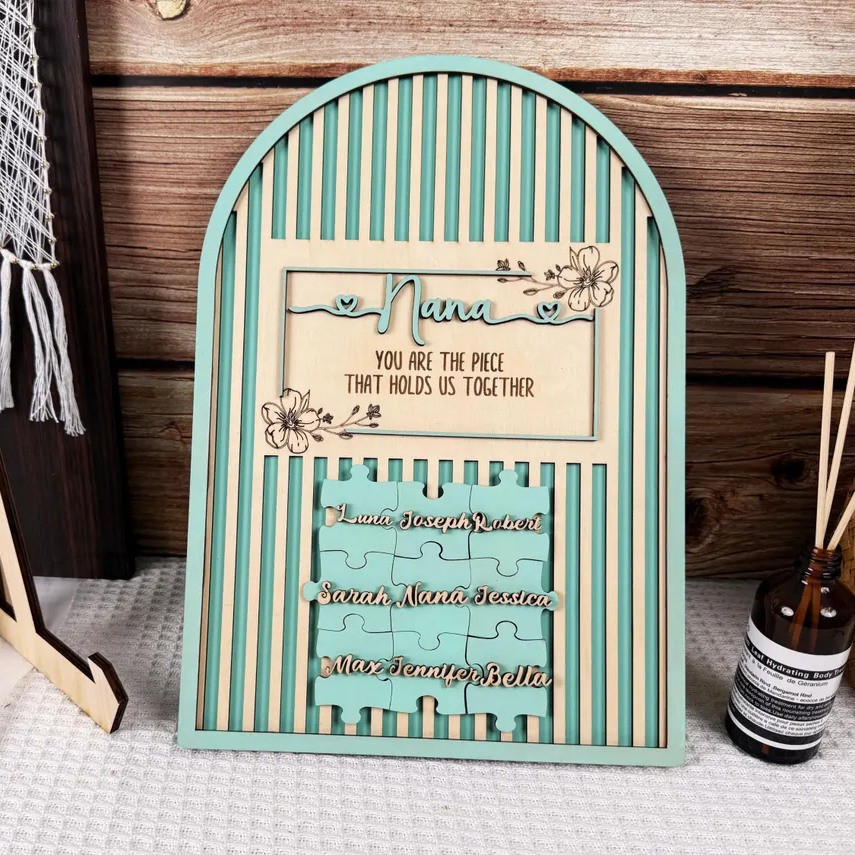 Personalised Nana Puzzle Wood Sign For Mother's Day Gift You Are The Piece That Holds Us Together