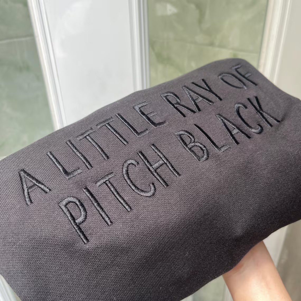 Embroidered A Little ray of Pitch Black Sweatshirt