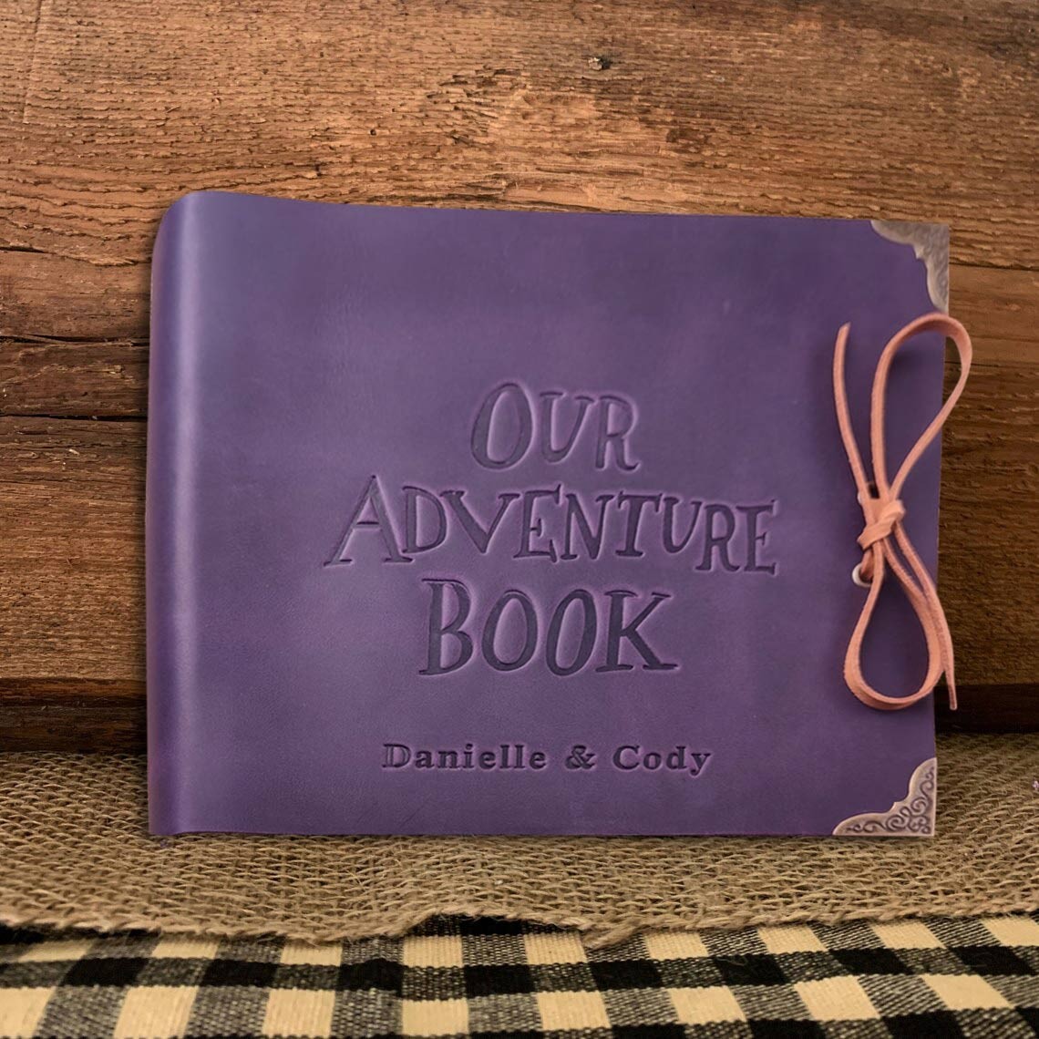 Our Adventure Book Personalized Leather Photo Album For Valentine's Day Anniversary Gift Ideas