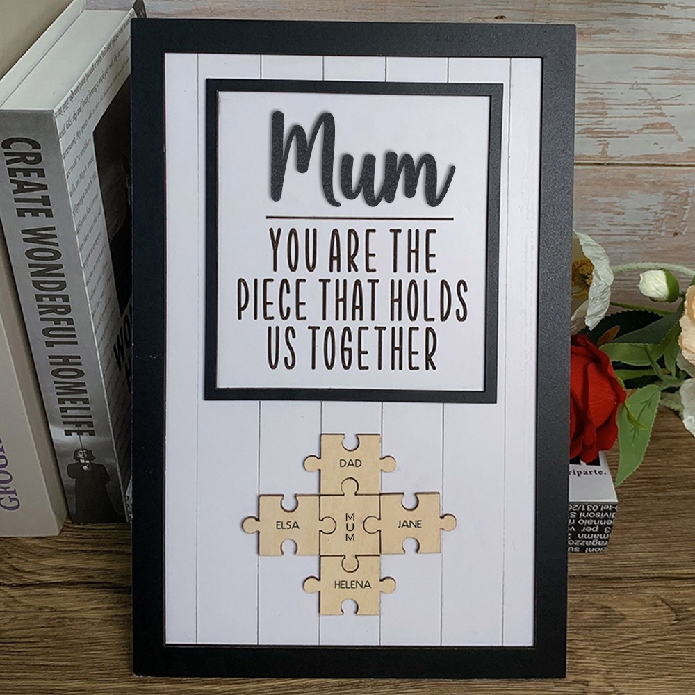 Mother's Day Wood Puzzle Sign Personalized Gift For Mum