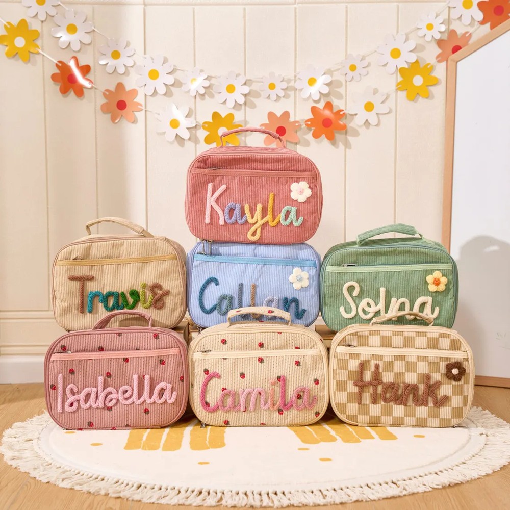 Personalised Kids Lunchbag With Name Back to School Gift for Girls Boys