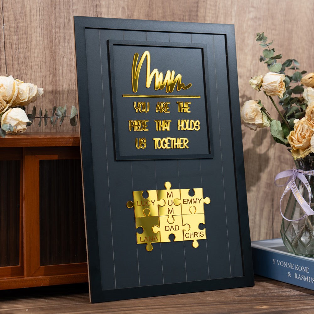 Personalised Mum Puzzle Wood Sign From Kids Mother's Day Gift You Are The Piece That Holds Us Together