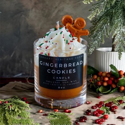Gingerbread Cookie Holiday Dessert Candle