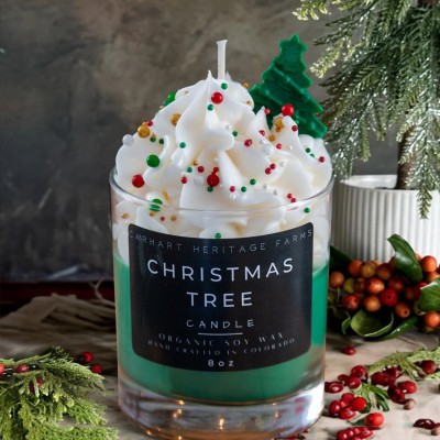 Christmas Tree Holiday Dessert Candle