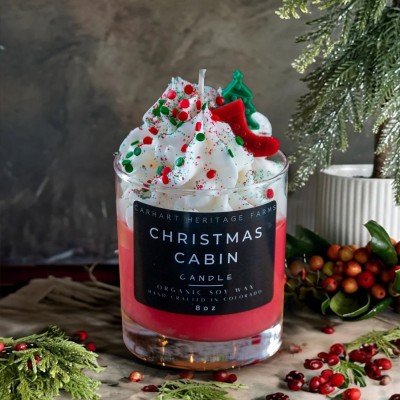 Christmas Cabin Holiday Dessert Candle