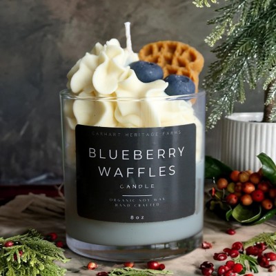 Blueberry Waffles Dessert Candle