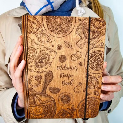 Personalized Family Wooden Recipe Book Birthday Gift Ideas
