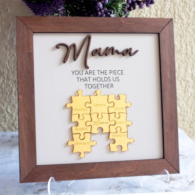 Mother's Day Wood Puzzle Sign Personalized Gift For Mum