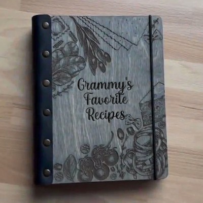 Personalized Family Wooden Recipe Book Anniversary Gift Ideas