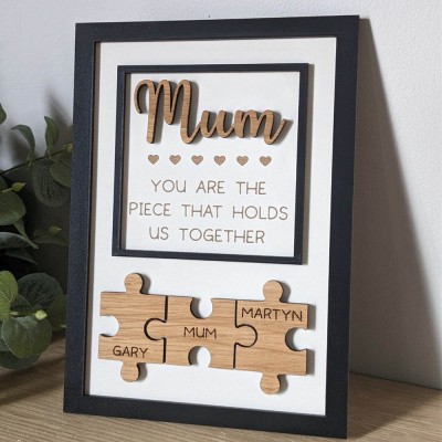Mother's Day Wood Puzzle Sign Personalized Gift For Mom