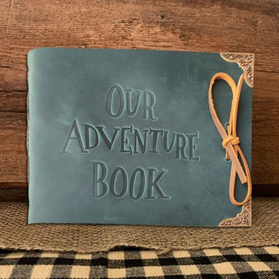 Our Adventure Book Personalized Leather Photo Album For Valentine's Day Anniversary Gift Ideas