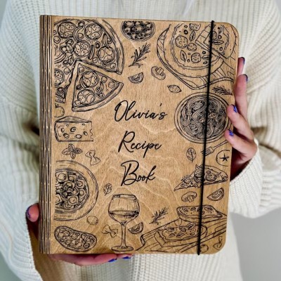 Custom Family Wooden Recipe Book Birthday Gift Ideas