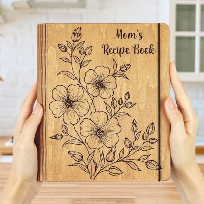 Custom Family Wooden Recipe Book Mother's Day Gift Ideas