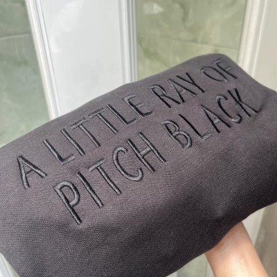 Embroidered A Little ray of Pitch Black Sweatshirt