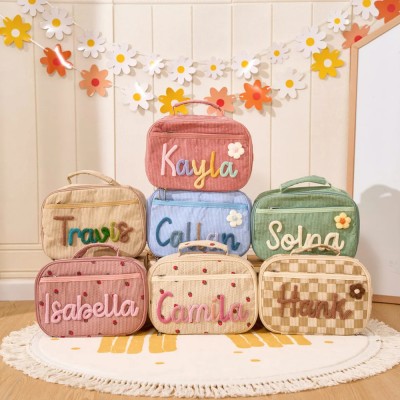 Personalised Kids Lunchbag With Name Back to School Gift for Girls Boys