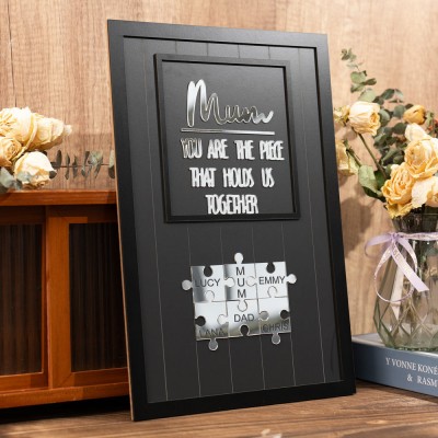 Personalised Mum Puzzle Wood Sign From Kids Mother's Day Gift You Are The Piece That Holds Us Together
