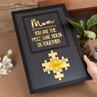 Personalised Mum Puzzle Wood Sign From Kids Mother's Day Gift You Are The Piece That Holds Us Together