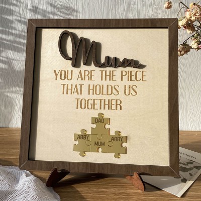 Mother's Day Wood Puzzle Sign Personalized Gift For Mum
