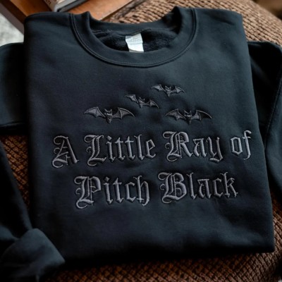 Embroidered A Little ray of Pitch Black Sweatshirt