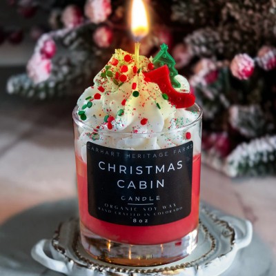 Christmas Cabin Holiday Dessert Candle