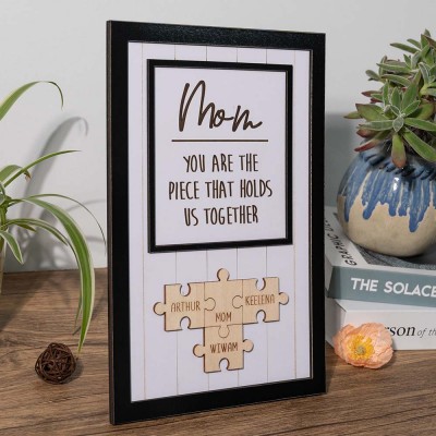 Mother's Day Wood Puzzle Sign Personalized Gift For Mum
