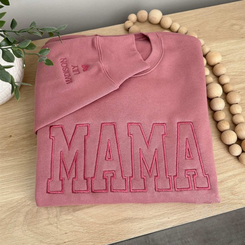 Custom Embroidered Mama Hoodie Sweatshirt With Kids Name For Mother s Day Gift Ideas Giftingher
